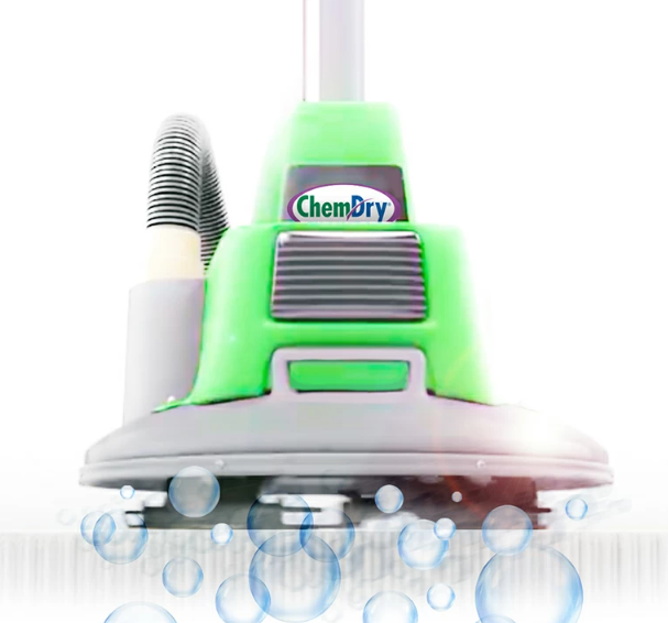 Bubbles coming up from clean carpet